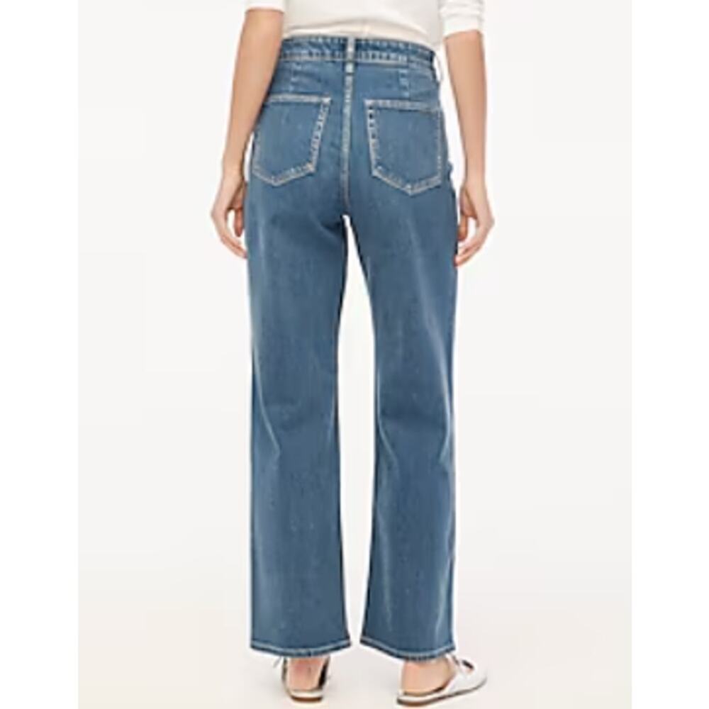 J.Crew Factory Curvy Full Length Wide Leg Jean in All-Day Stretch Size 30 - Picture 2 of 8